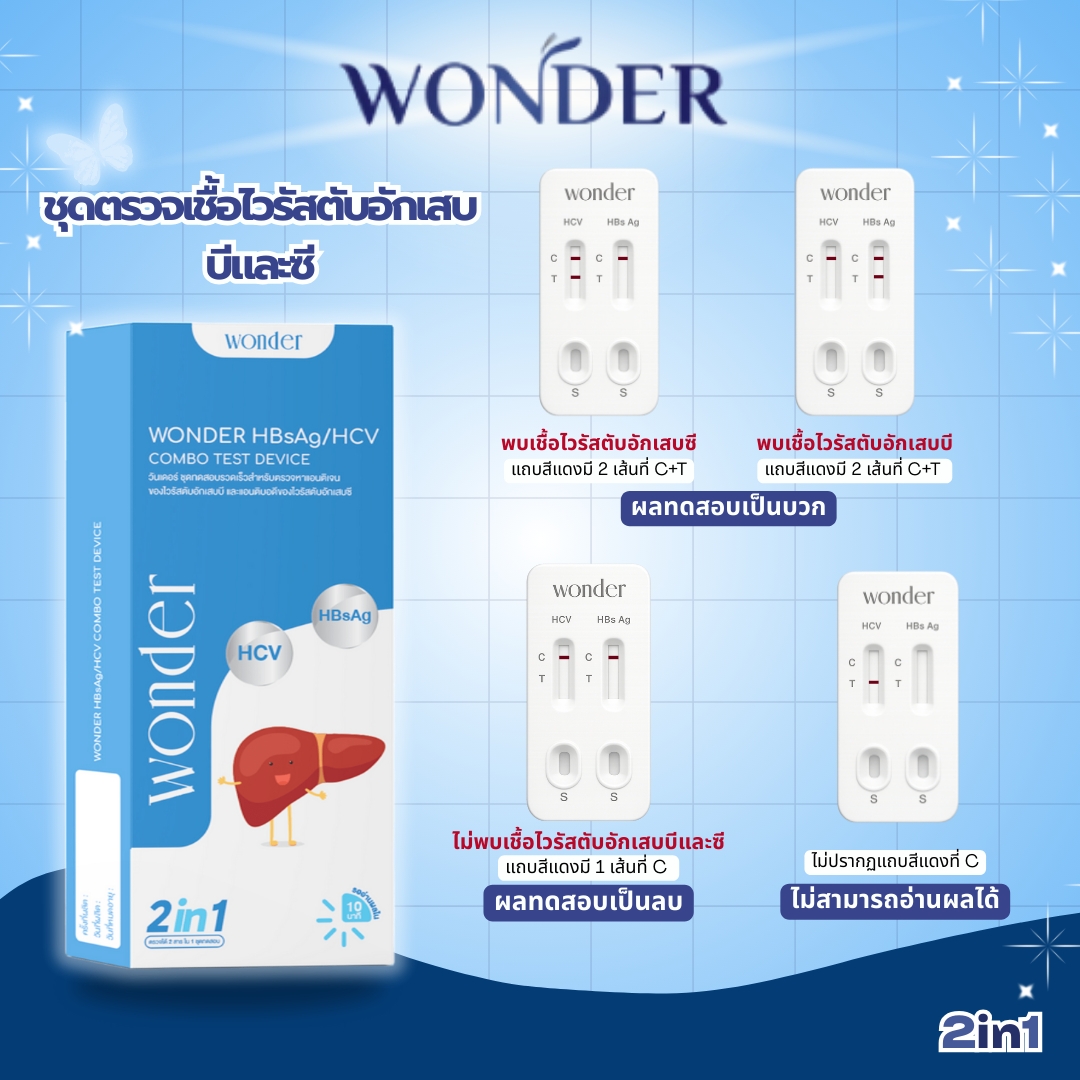 ชุดตรวจไวรัสตับอักเสบ 2 IN 1 - WONDER B และ C (HBsAg/HCV) - Image 3
