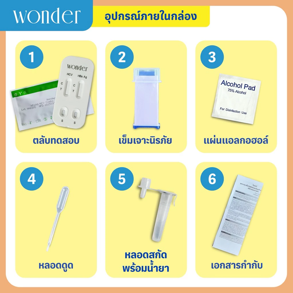 ชุดตรวจไวรัสตับอักเสบ 2 IN 1 - WONDER B และ C (HBsAg/HCV) - Image 4