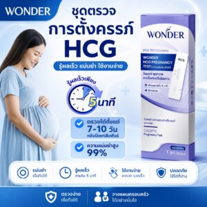 ชุดตรวจการตั้งครรภ์ HCG WONDER (Cassette Test)